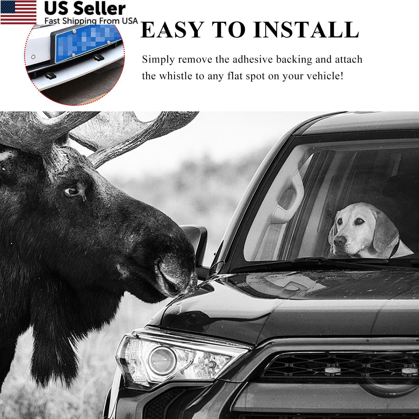Suvnie 4 PCS Deer Whistles for Cars, Avoid 2.0 × 1.6 × 0.9 inches, 4