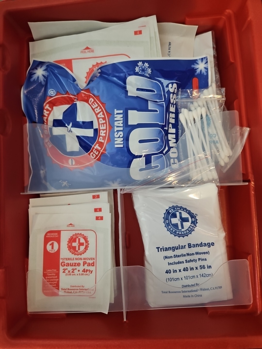Be Prepared First Aid Kit Red Case 326+Pieces Exceeds OSHA and ANSI Guidelines