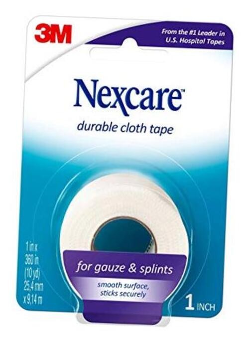 Nexcare Durapore Durable Cloth Tape, 1 Inch x 10 Yards, Strong Adhesive 1 Roll