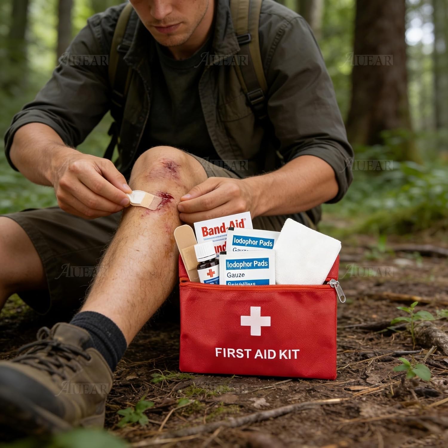 5 Pack First Aid Kit Empty Pouch Bag Red Medical Emergency Storage for Outdoo…