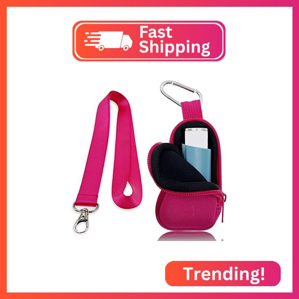 LeoTube Holder Neoprene Travel Case for Asthma Inhaler, Handy Mini Bag for Inhal