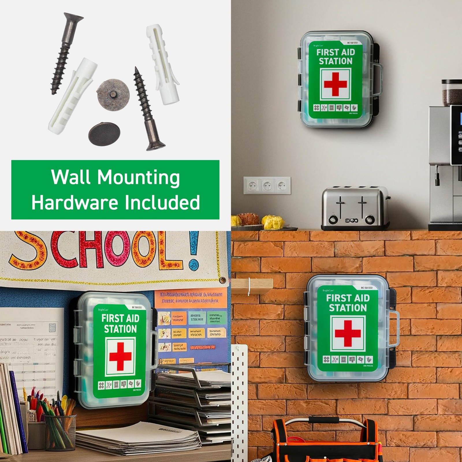 Large Wall Mountable & Portable First Aid Kit Cabinet for Business, Office, S…