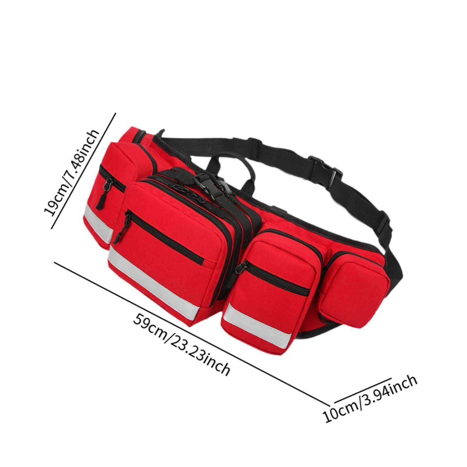 First Aid Waist Bag with Reflective Strip for Camping Outdoor Sports Office