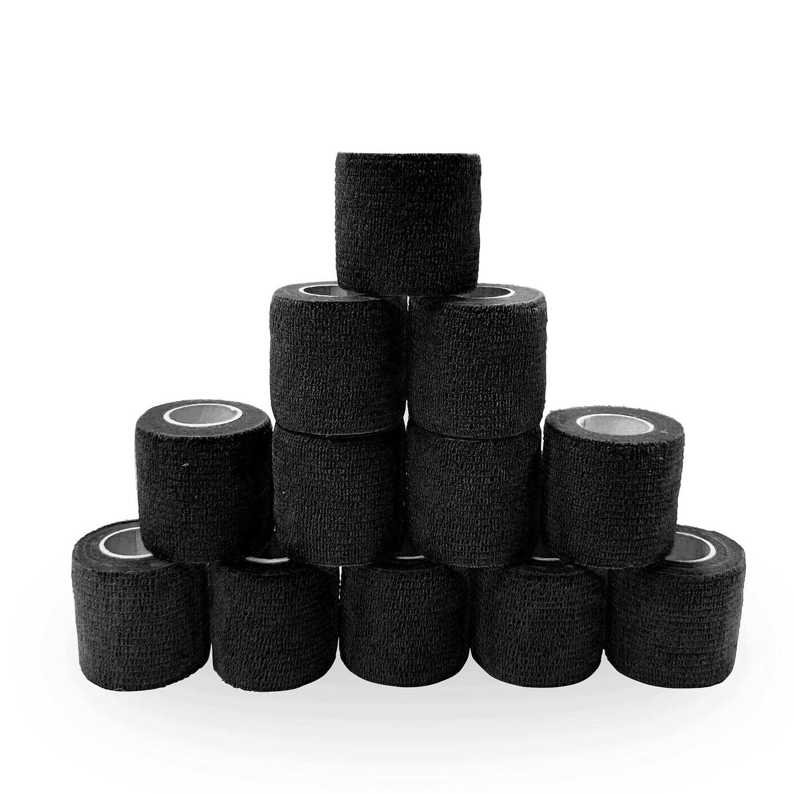 Self Adhesive Bandage Wrap Tattoo Grip Tape 2 inch x 5 Yards 2 Inch, 12-black