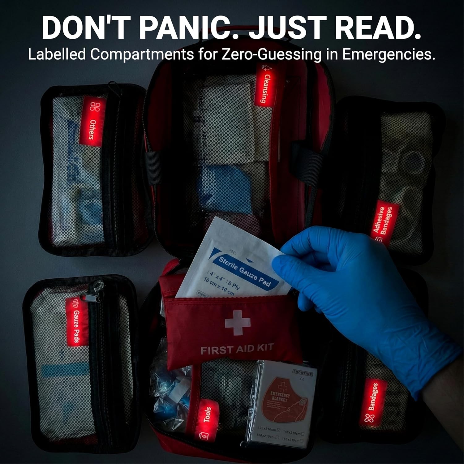 556 Piece Premium Large First Aid Kit, Survival Medical First Aid Bag – Labell