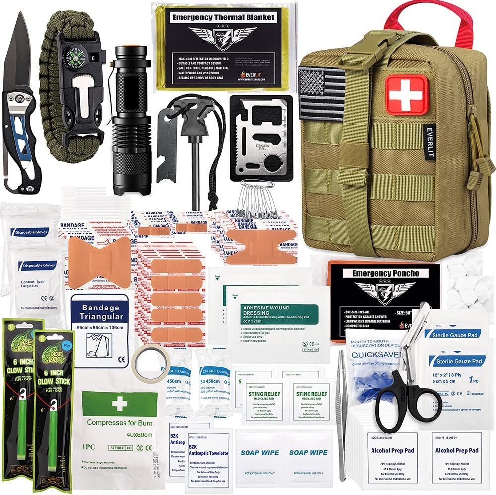 Kit supervivencia 250 piezas primeros auxilios IFAK EMT Molle emergencia trauma