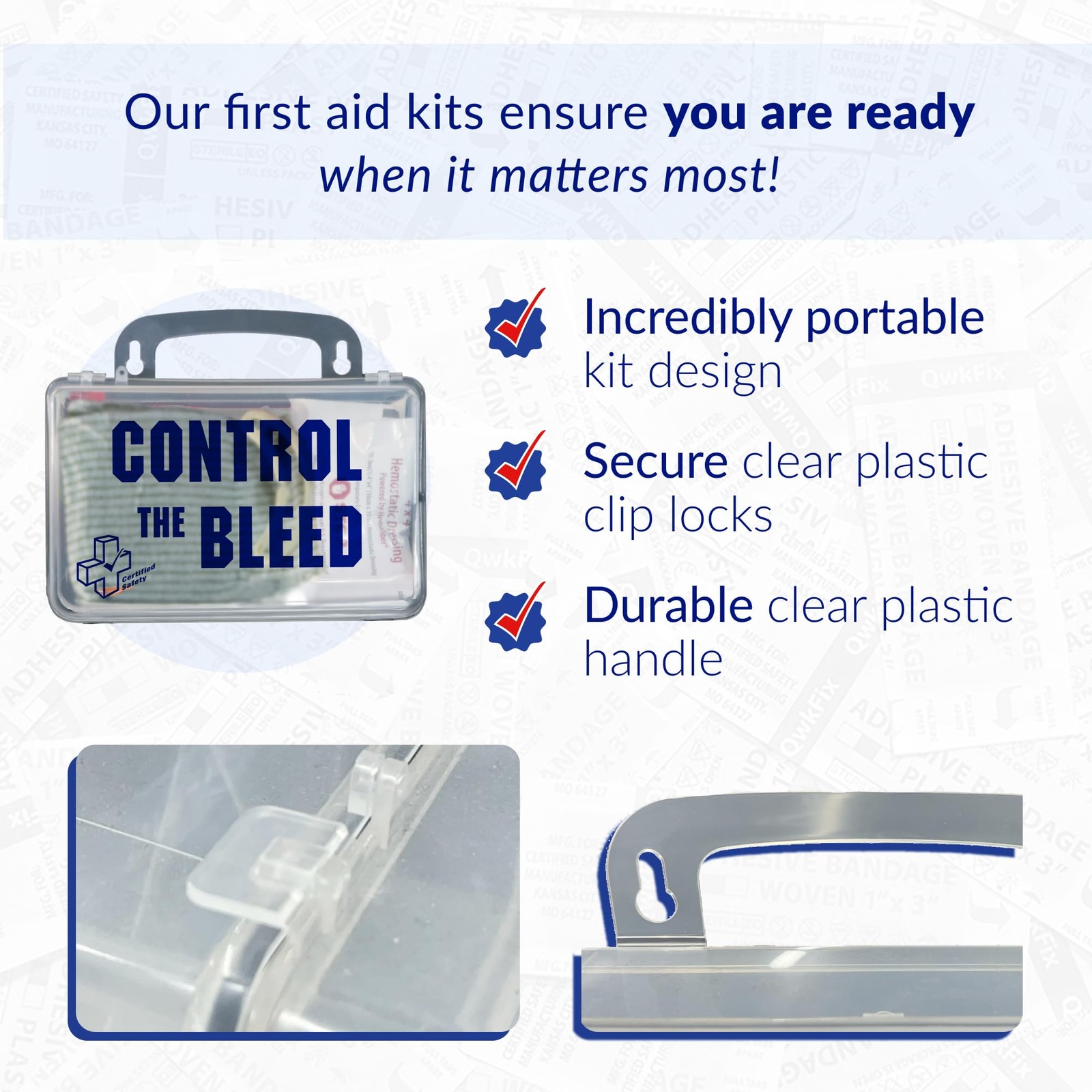 Certified Safety Mfg Control The Bleed Kit – 10pc USA-Made Clear