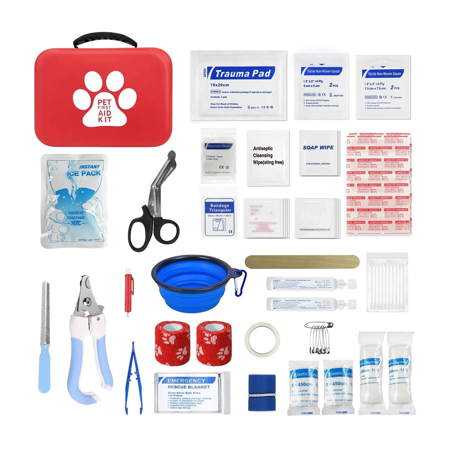 Nazarian Pet First Aid Kit – Portable Waterproof EVA Case for Dogs & Cats Travel