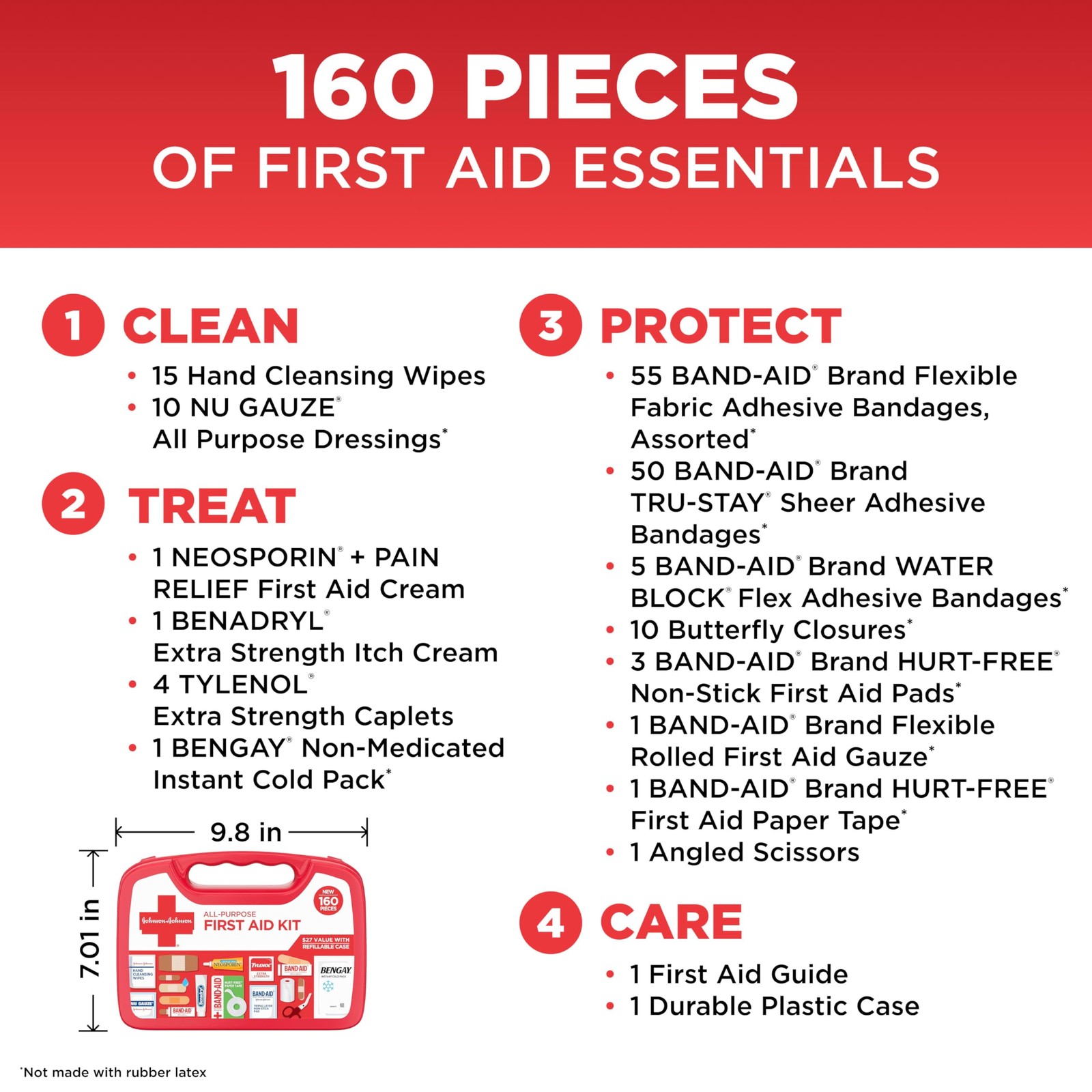 Portable Compact First Aid Kit 160 Piece Home Car Travel Camping