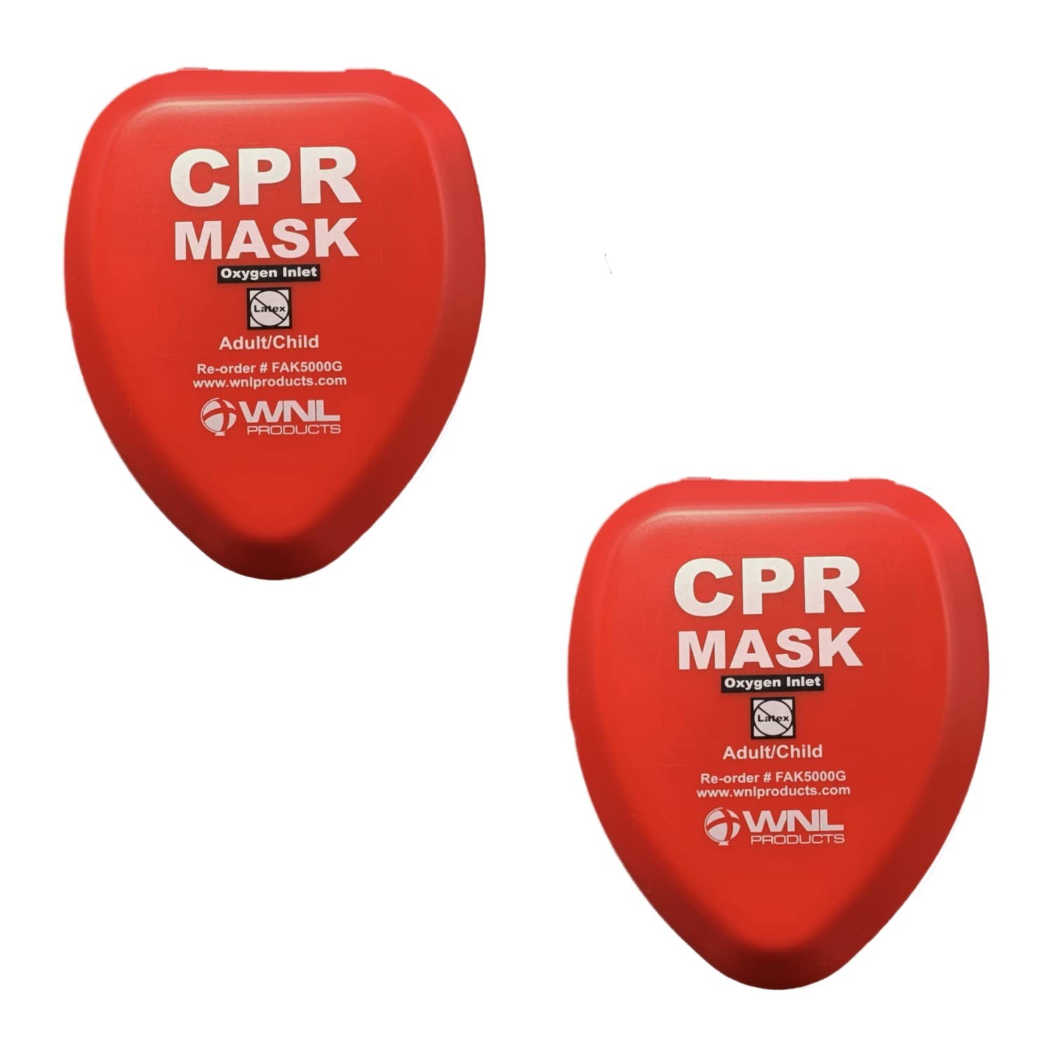 Portable Adult/Child CPR Rescue Mask Kit with Hard Case – 2-Pack Emergency Set