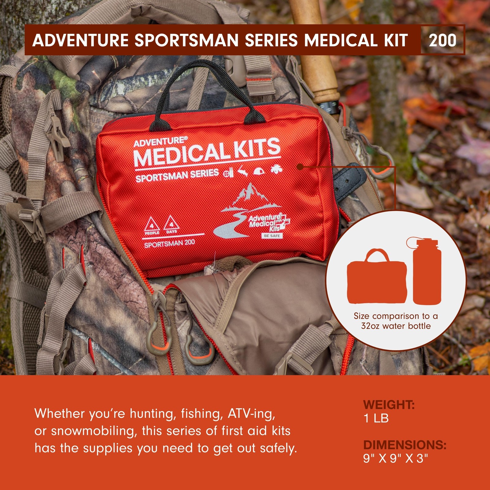 Adventure Medical Kits Sportsman Series 200 Outdoor First Aid Kit – 82 Pieces