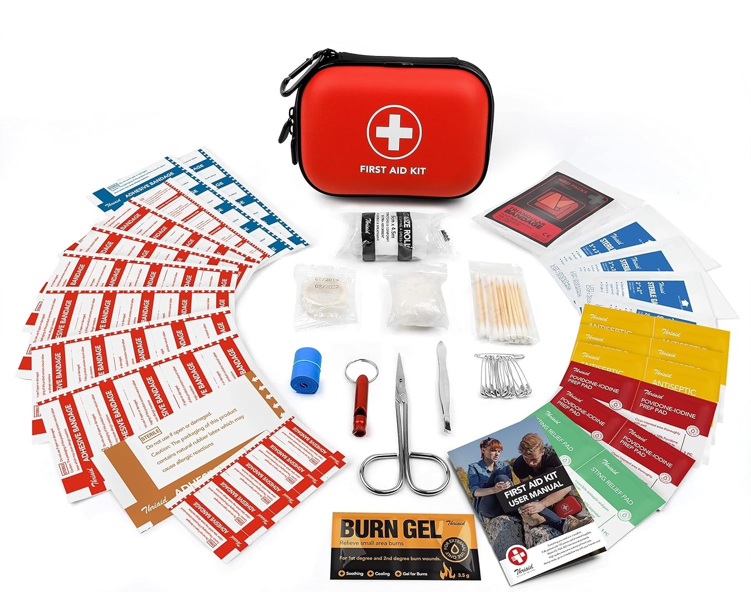 Comprehensive Mini First Aid Kit – 100 Essential Supplies, Waterproof Case