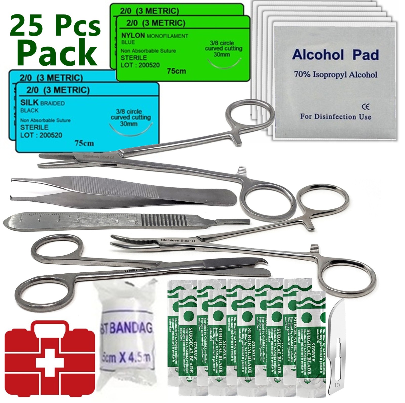 Surgical Suture Trauma Kit | First Aid Supplies Medical | High Quality Free Ship