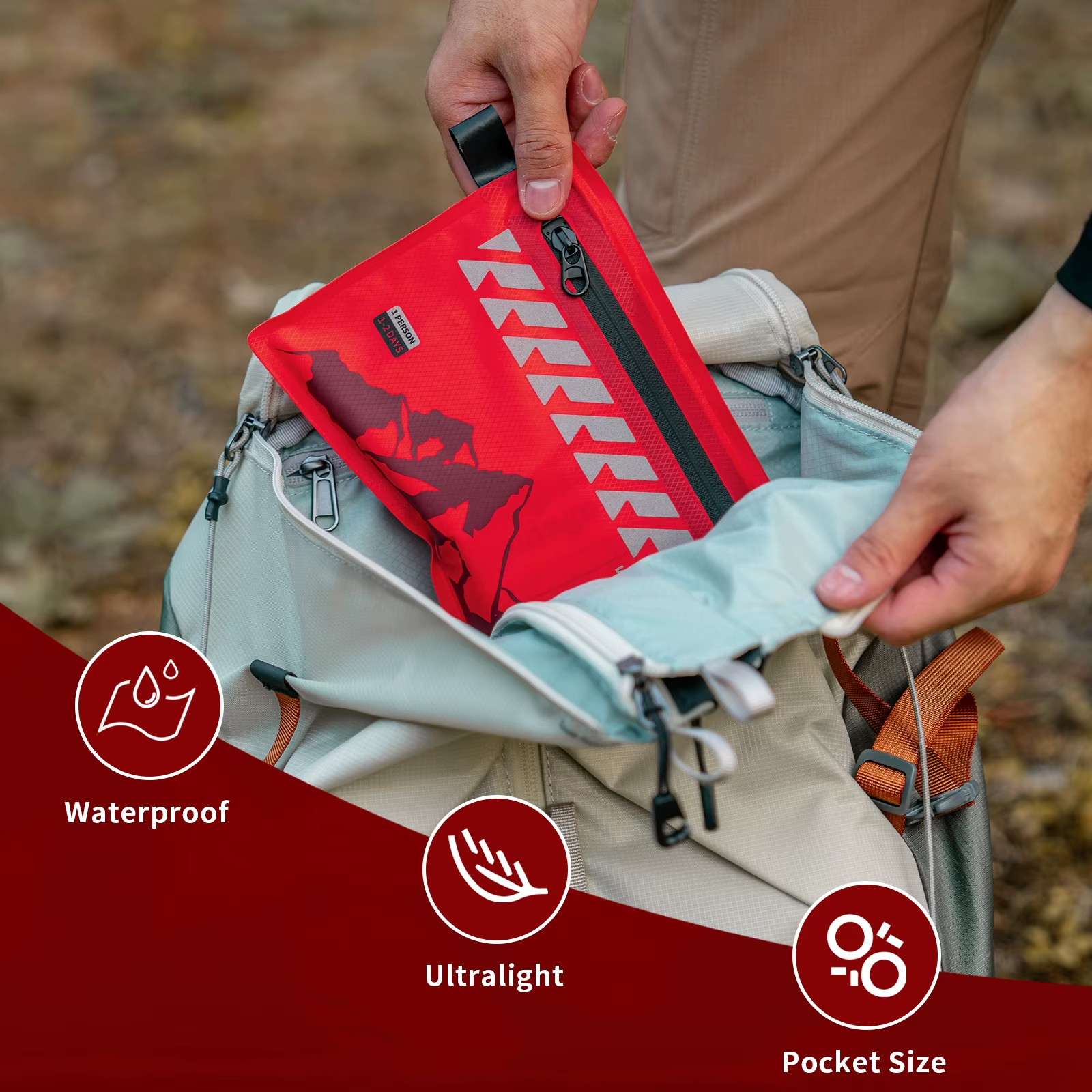 Small First Aid Kit – Ultralight Waterproof Medical Kit for Hiking Backpacking C
