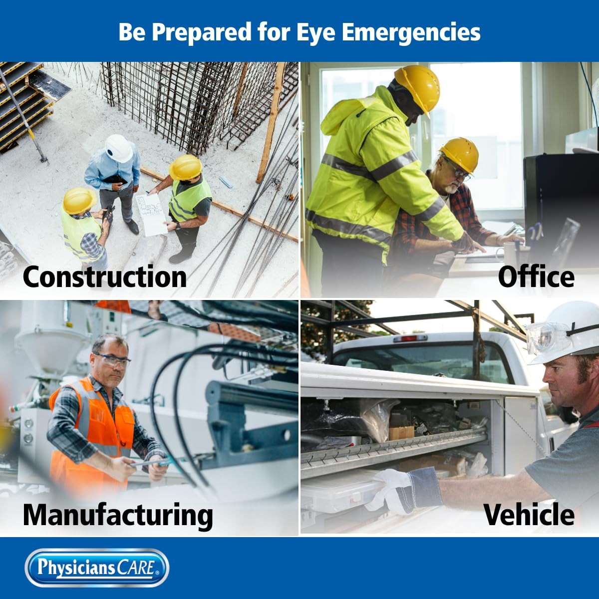 Fae 6022 White All In One Emergency Eye Wash First Aid Kit 4 Piece Set