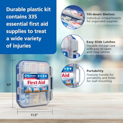 335 Piece First Aid Kit for Home Office and Car Emergency Supplies