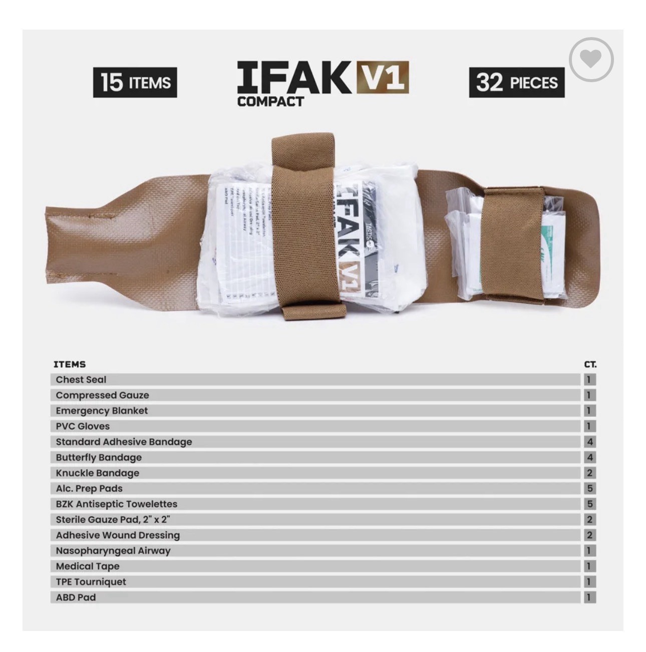 Tacticon Armament IFAK V1 Compact First Aid Kit Tactical Trauma Kit EDC MOLLE