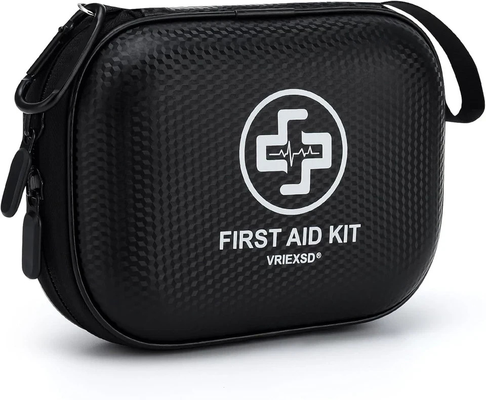 Vriexsd Mini First Aid Kit 150 Piece Waterproof Hard Shell Medical Emergency Kit