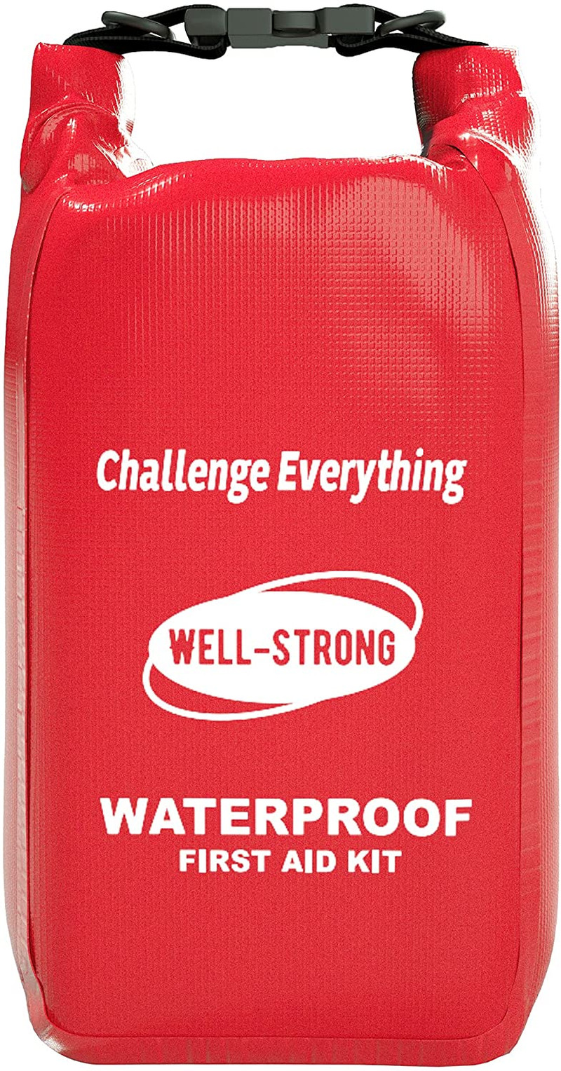 Waterproof First Aid Kit for Boating, Fishing, Kayaking, and Camping Red