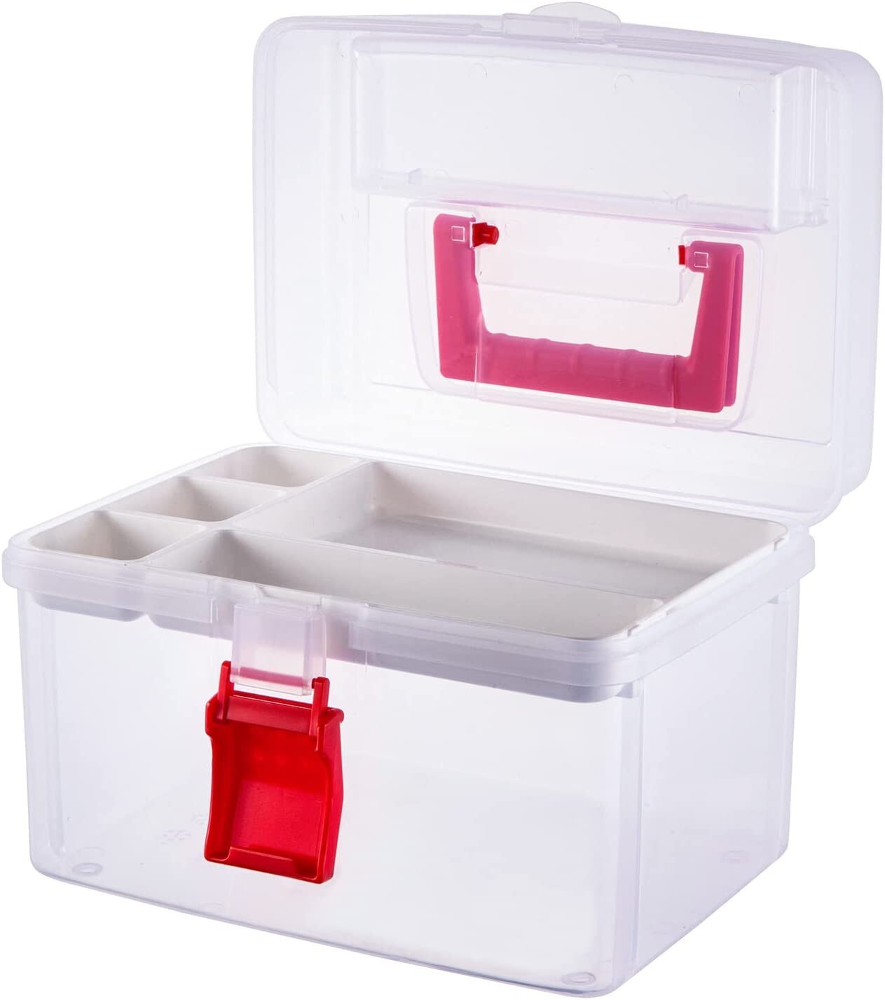 Clear First Aid Bin, Portable Emergency Kit, Medicine Storage Box Container