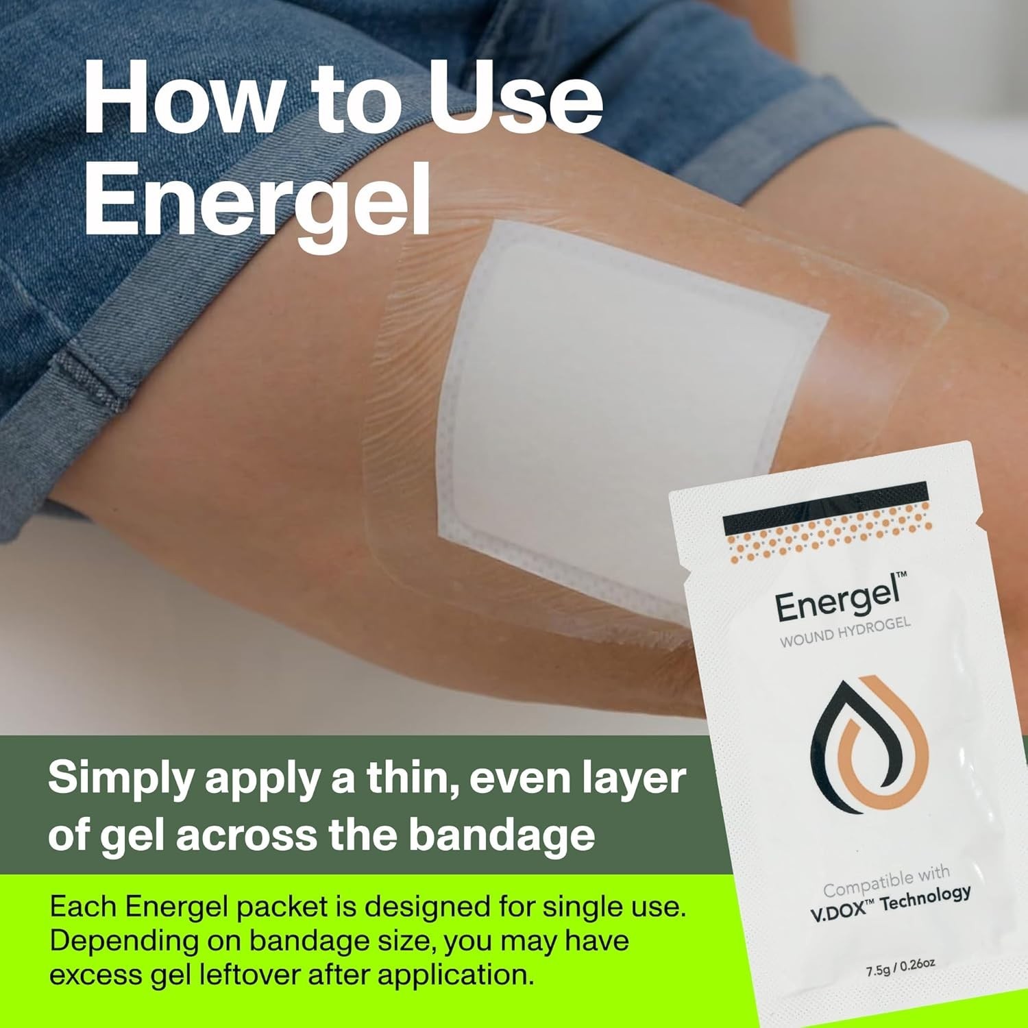 3-Pack Bioelectric Bandage & Hydrogel for Quick Wound Healing, 6" x 6" Size