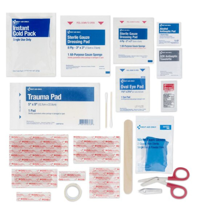 CVS Health Multi-Purpose 160pc Plastic First Aid Kit exp 02/2028