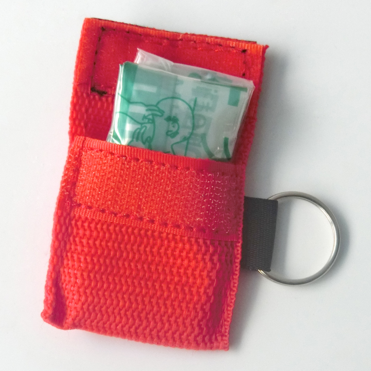 100pcs Transparent CPR Mask NO LOGO Keychain Pouch First Aid Resuscitation