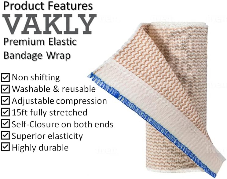 Elastic Bandage Wrap with Self-Closure [Pack of 10] 4 4 Inch (Pack 10)