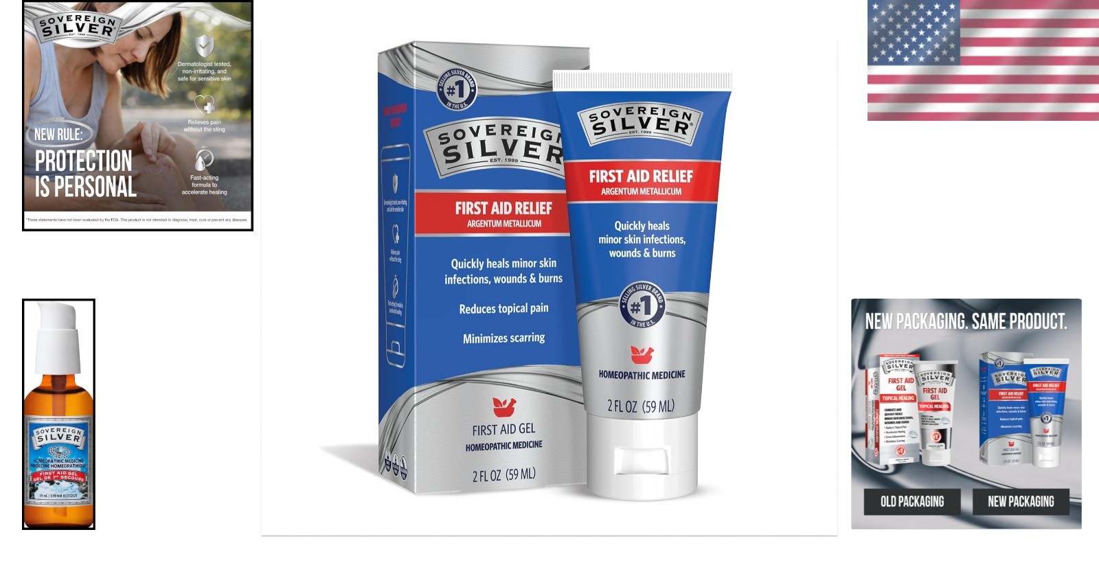 First Aid Gel 2 oz – Non-Stinging Skin Care with Silver for Sensitive Skin