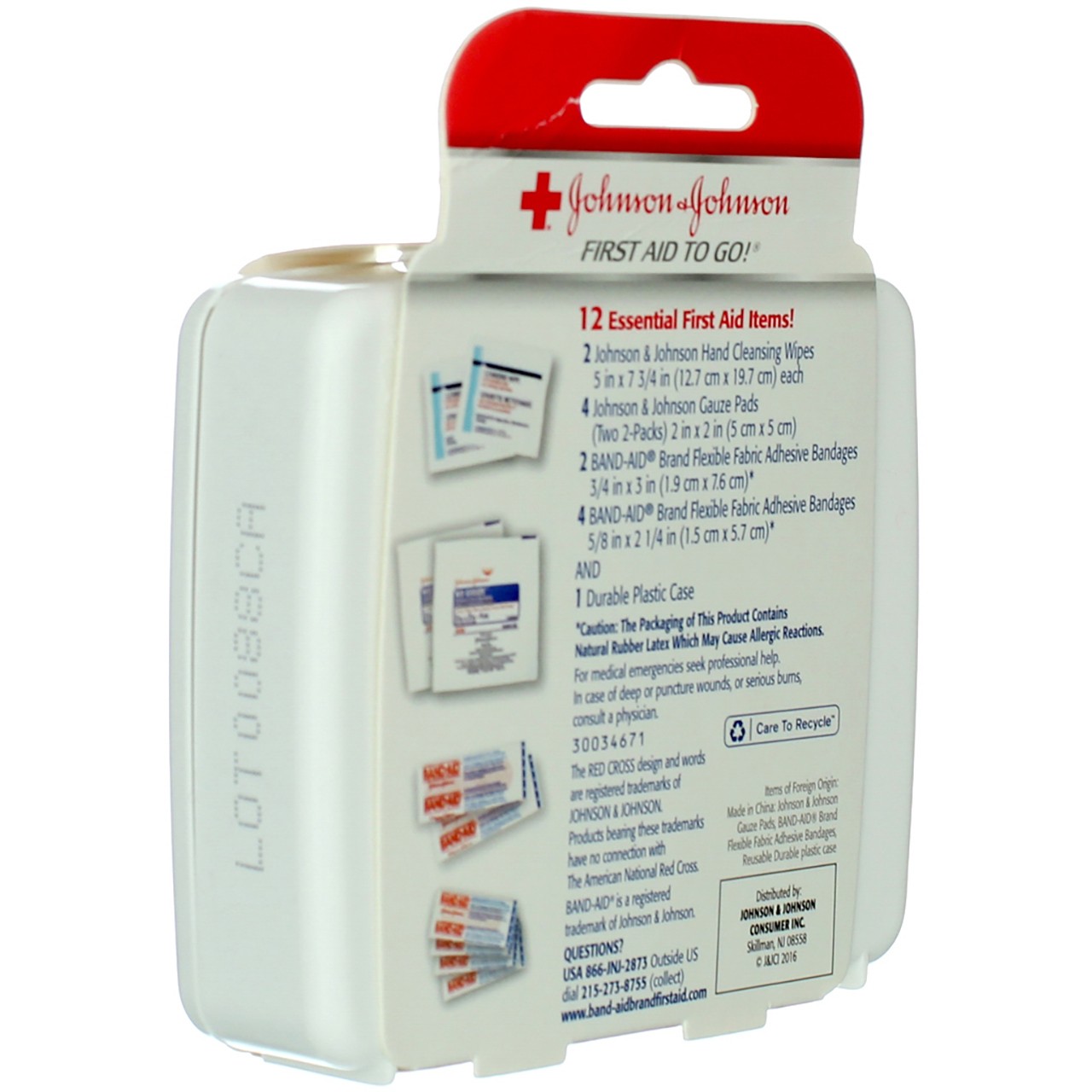 4 Pack Johnson & Johnson To Go First Aid Kit, 12 Ct