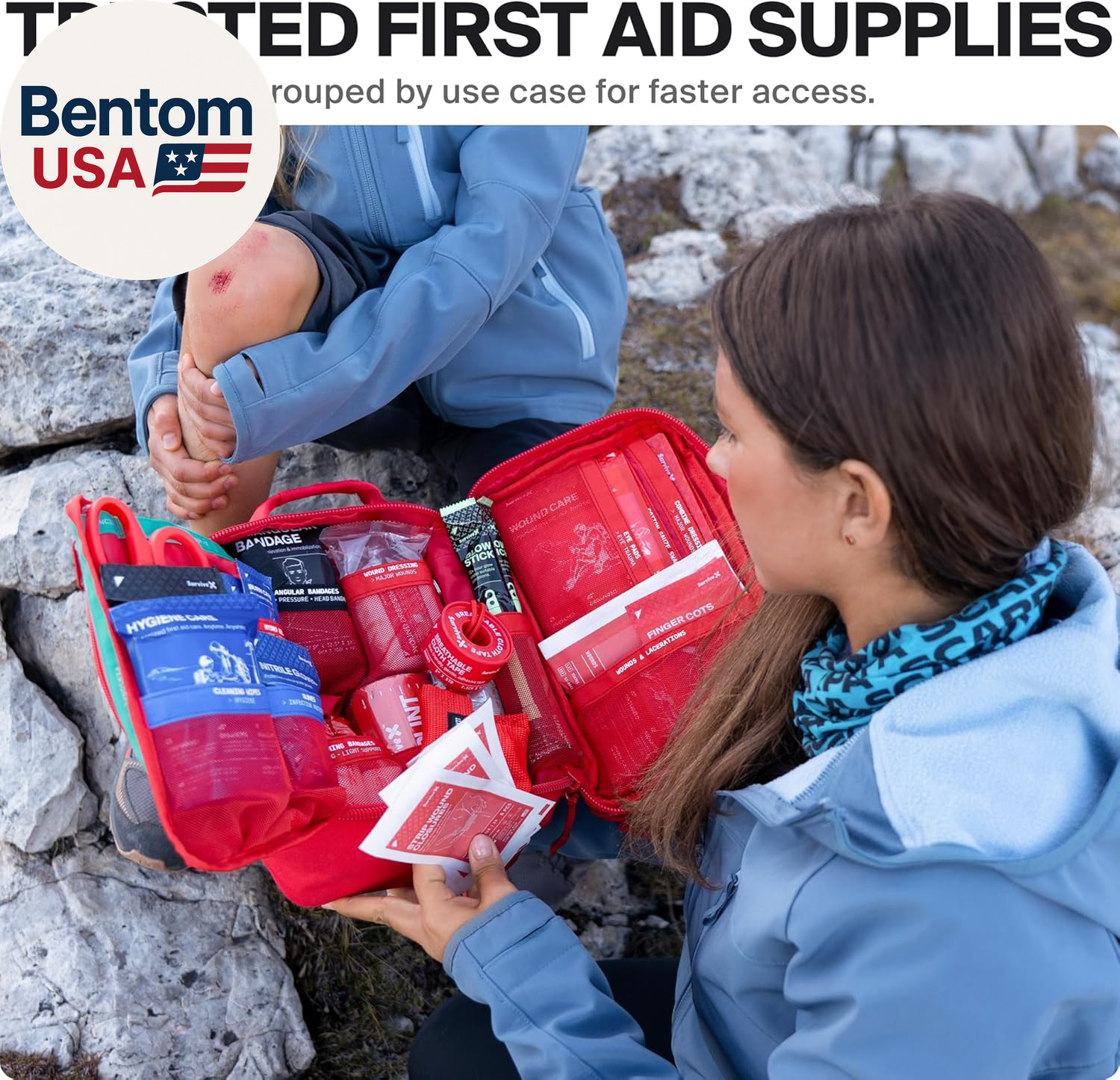 Large First Aid Kit for Car, Travel & Home – Emergency Kit for Hiking, Camping,