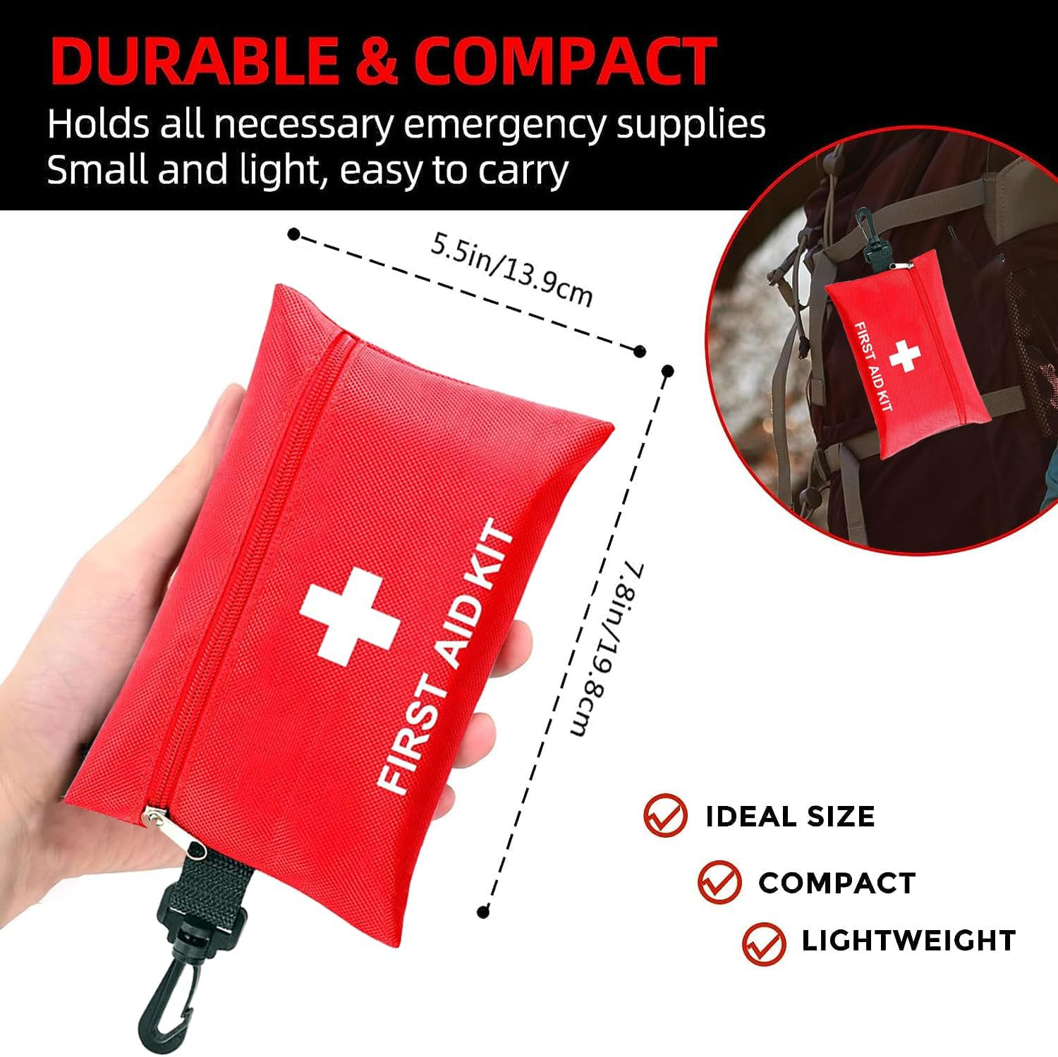 Small First Aid Kit -98 Piece First Aid Kit, Small Travel First Aid Kit Treat an