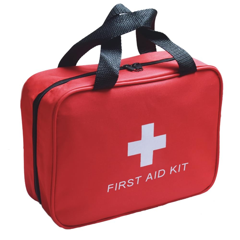 Red First Aid Kit Bag Empty Travel 1 Count (Pack of 1),