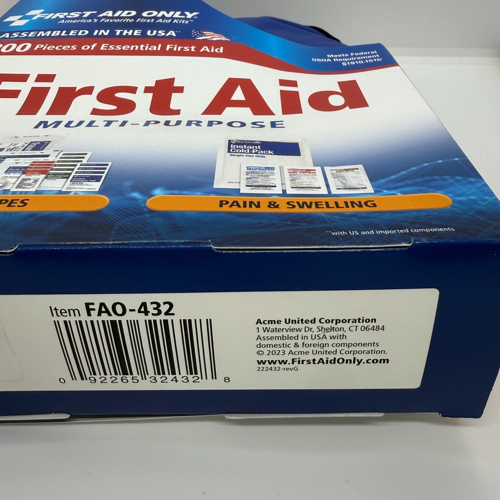 First Aid Only Brand First Aid Kit 200 Piece Blue Pouch Case New