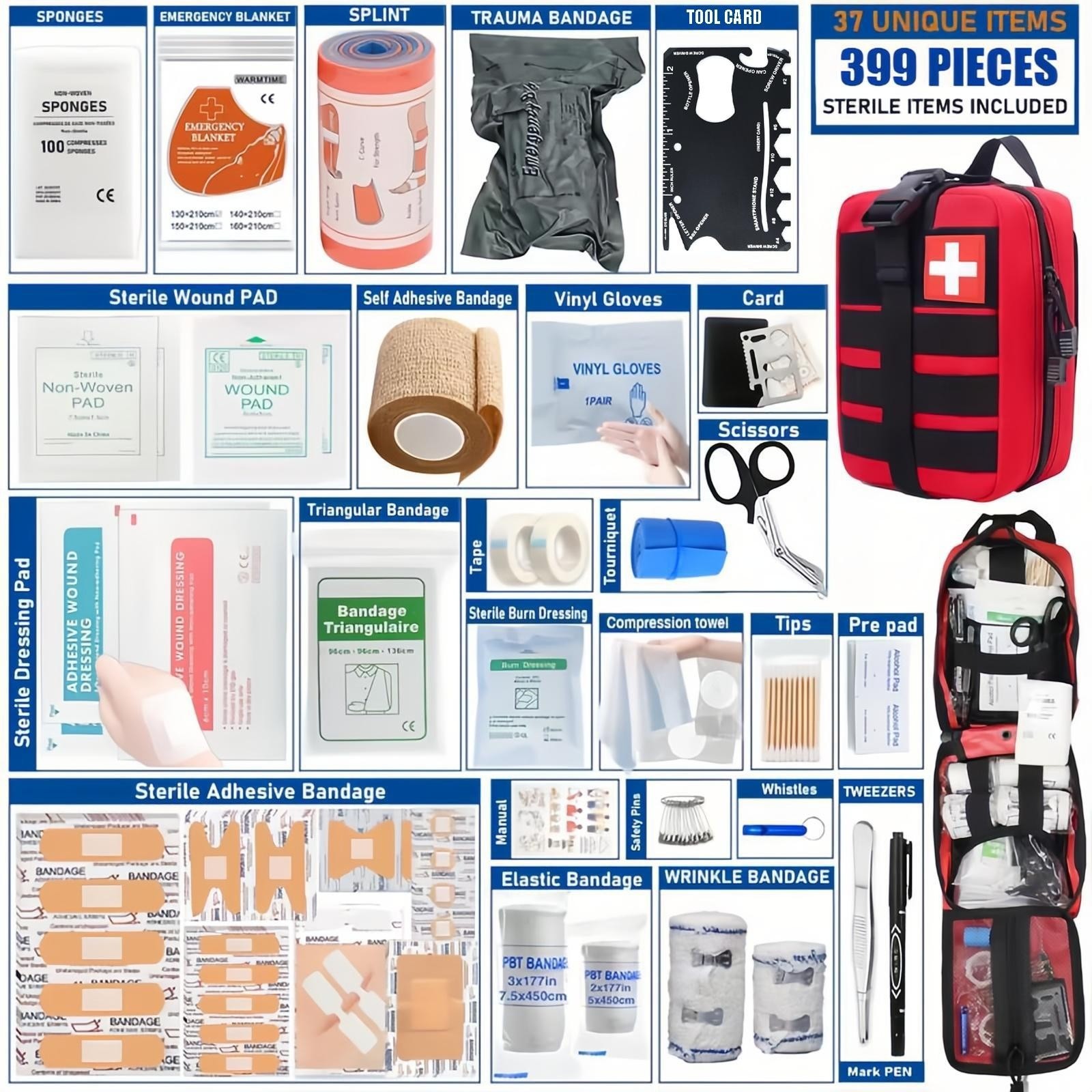 Military Tactical IFAK Trauma Bag First Aid Kit Survival Emergency Camping Medic