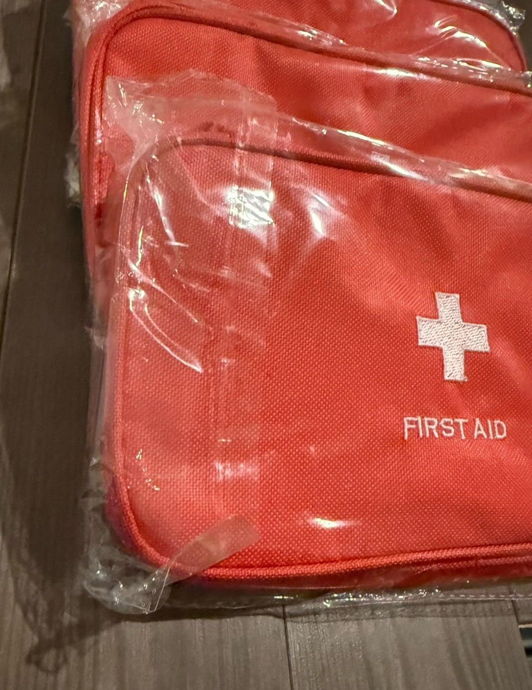 (Red) Empty First Aid Bag Large Capacity Emergency Medicine Pouch (Pack Of 4)
