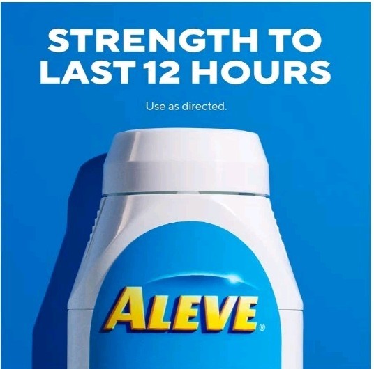 ALEVE Pain Reliever, 60 – 1 Caplet Pouches, Dispenser, Fever Reducer, Free Shipp