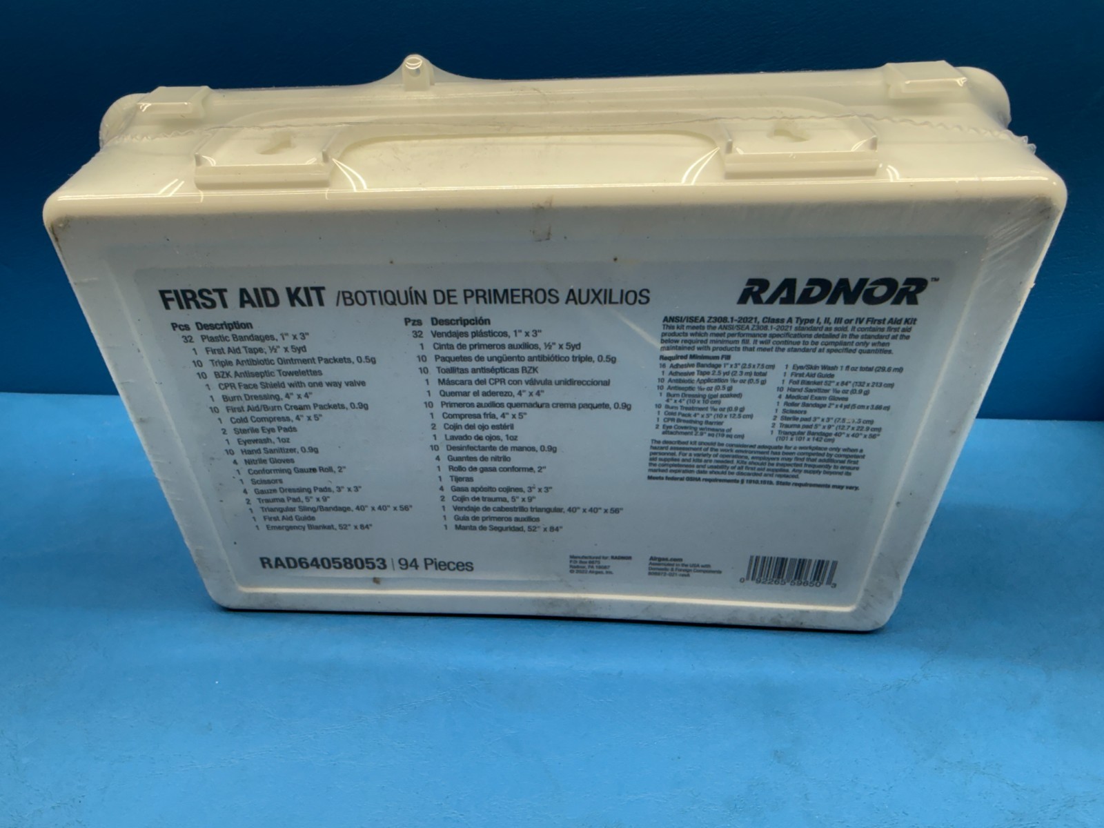 Case of 6 – Radnor RAD64058053 White Plastic Portable 25-Person First Aid Kit