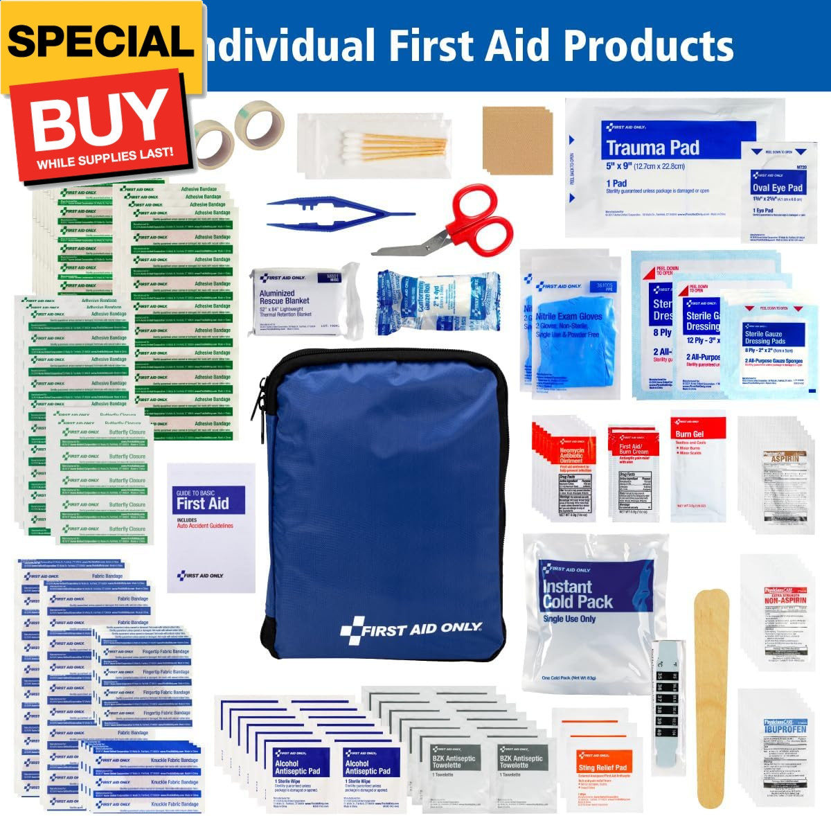 299 Piece All-Purpose Emergency First Aid Kit (FAO-442)