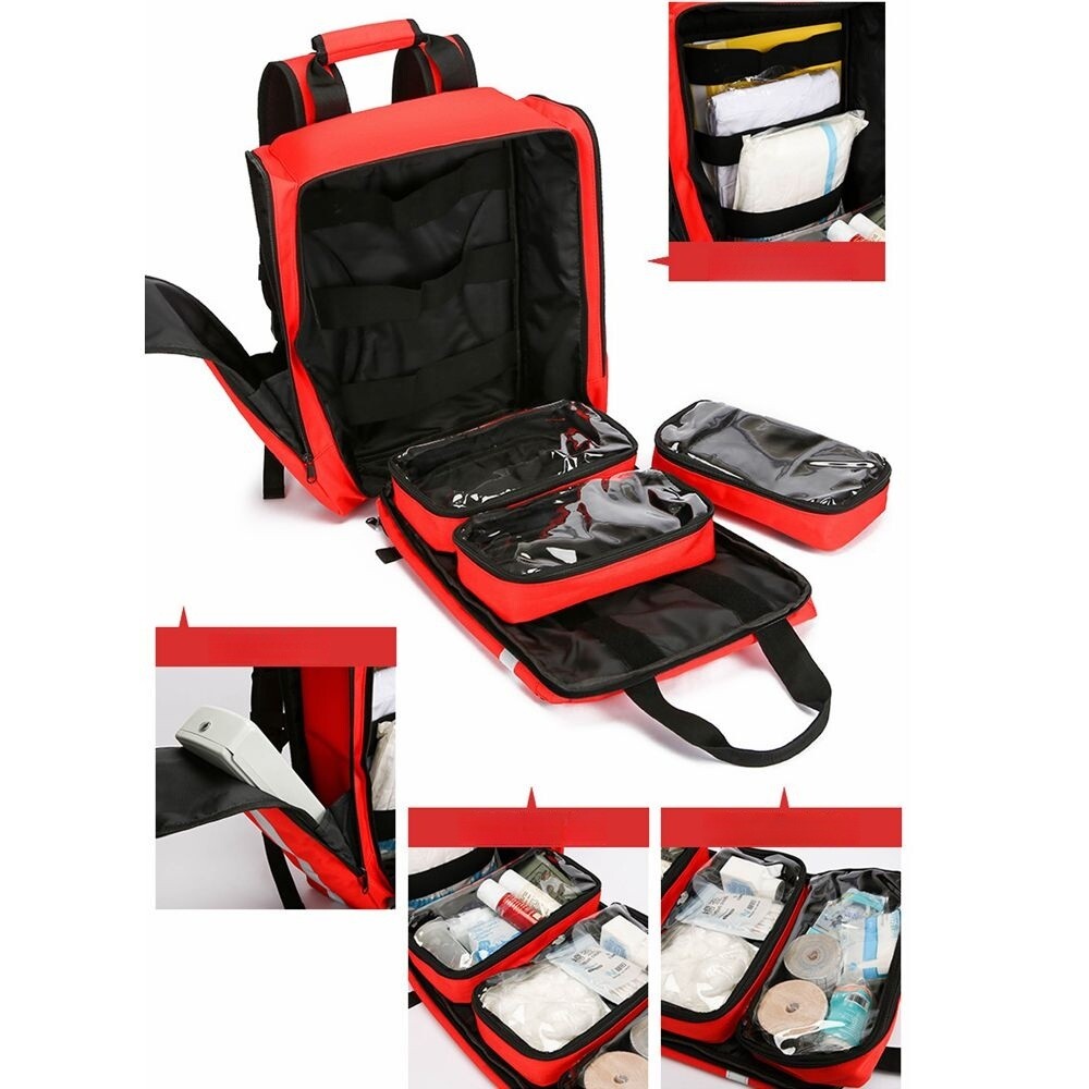 First Aid Trauma Backpack – EMS Medi-cal Tactical Molle Bag – Red/Orange