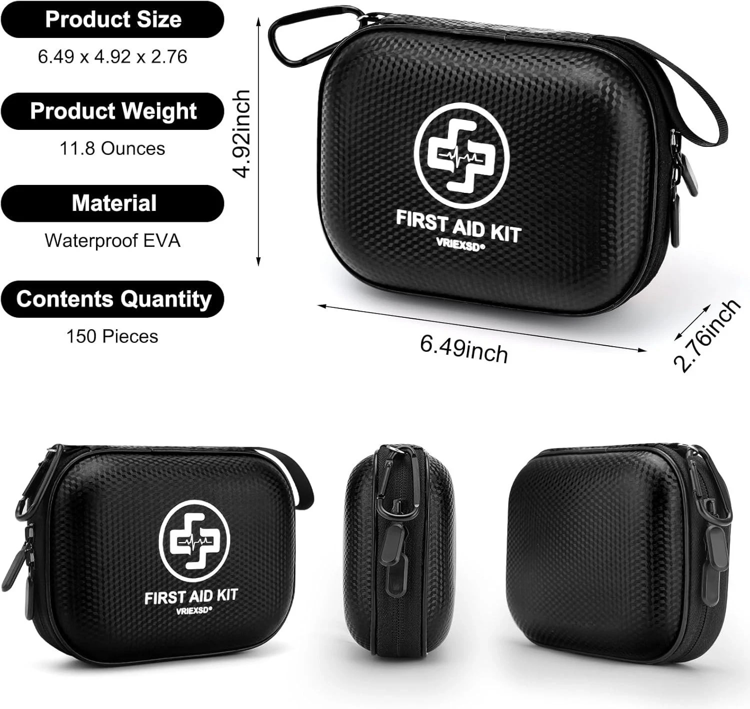 Compact Waterproof Mini First Aid Kit – 150 Essential Supplies for Emergencies