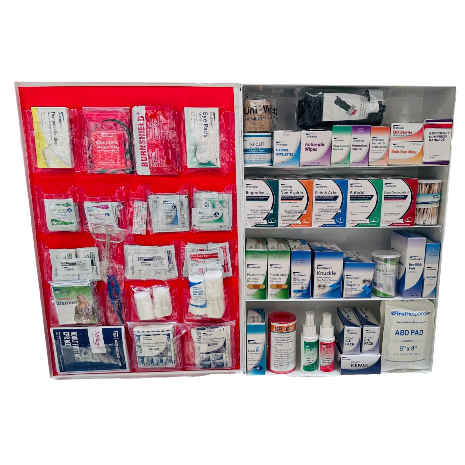 UniShield Class A 4-Shelf Cabinet, 1st Aid Large Capacity Cabinet – 1000 Pcs