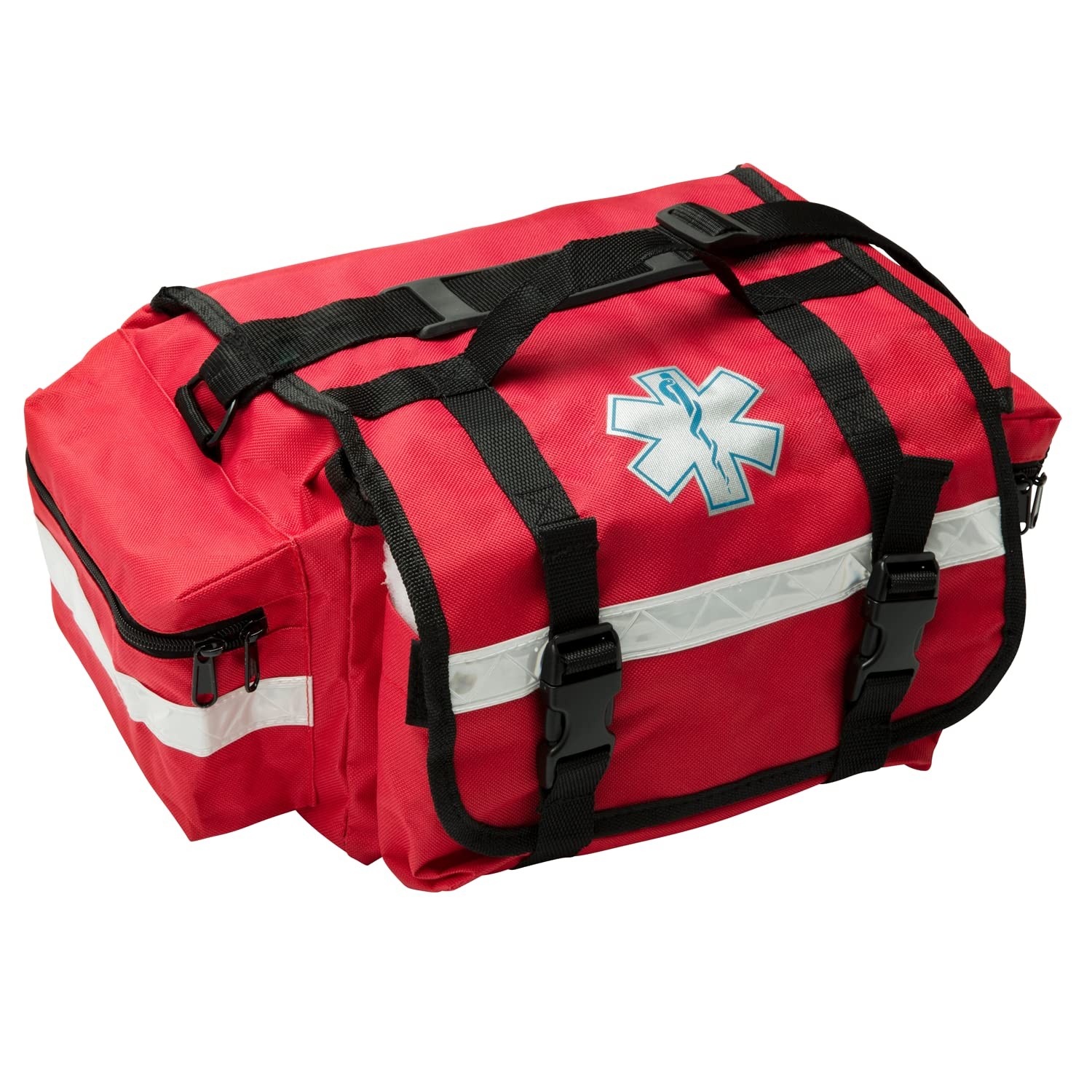 NOVAMEDIC Professional Empty Red First Responder Bag, 17 x 9 x 7, EMT Trauma Fir