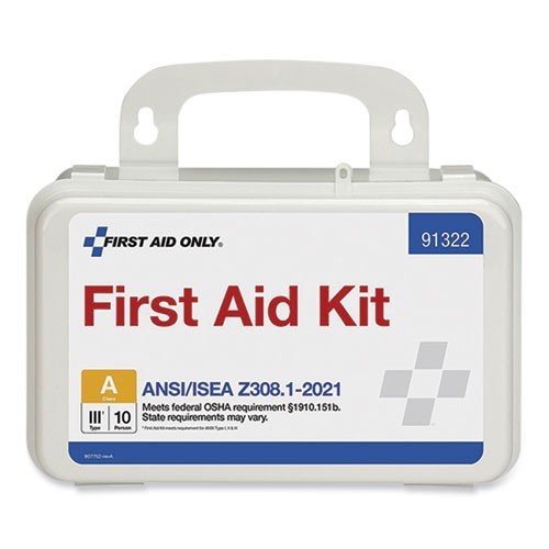 First Aid Only ANSI 2021 First Aid Kit for 10 People, 76 Pieces, Plastic Case