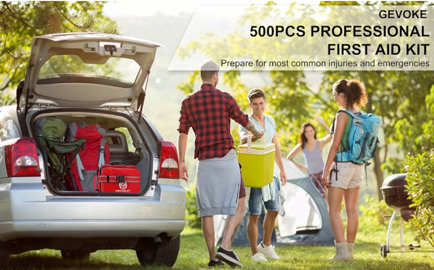 Professional 500-Piece First Aid Kit for Home, Car, Travel & Outdoor Emergencies