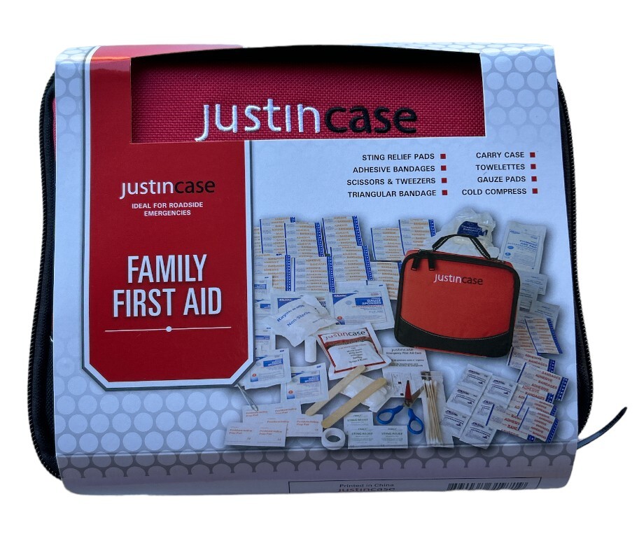 Justincase Family First Aid Kit For Home Car/Auto Travel Bag 125+ Items Sealed