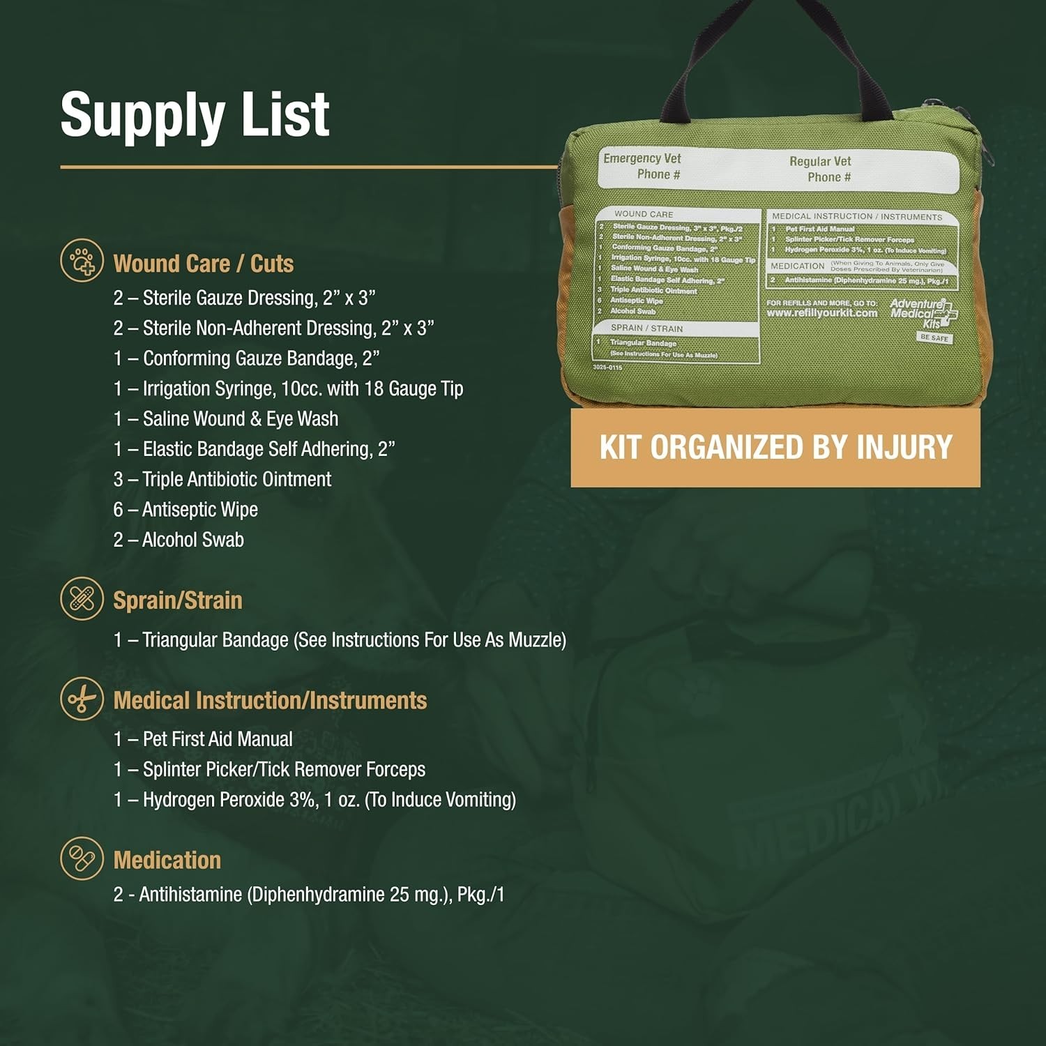 Trail Dog First Aid Kit – Compact & Portable Pet Safety Pack for Emergencies