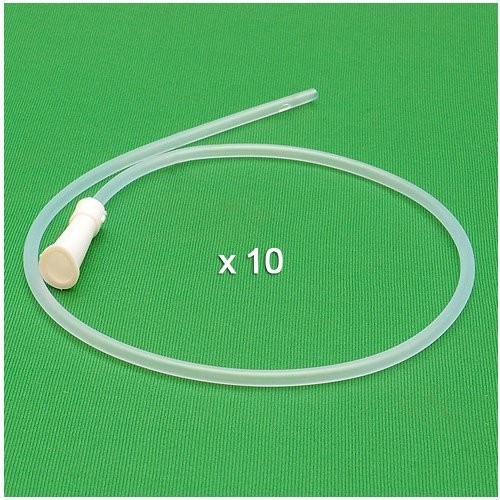 HealthAndYoga™ Long PVC Colon Tips Saver Pack (Set of 10) 16 Fr, Transparent