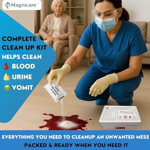 Bodily Fluid Clean Up Kit OSHA Compliant Spill Kit Gloves Mask Bag