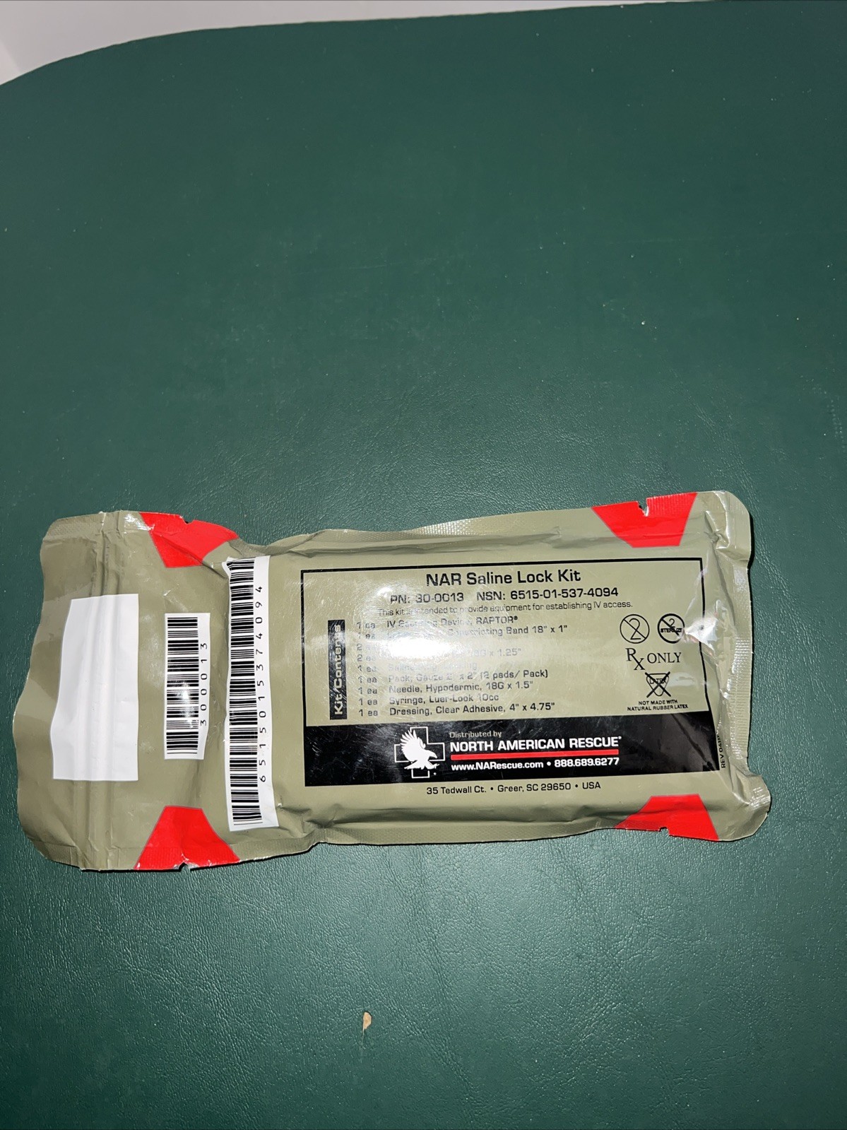 North American Rescue Saline Lock Kit New/Sealed. #30-0013, Contents In Last Pic
